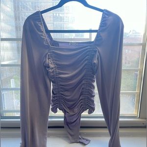 Free People Lilac Ruched Bodysuit